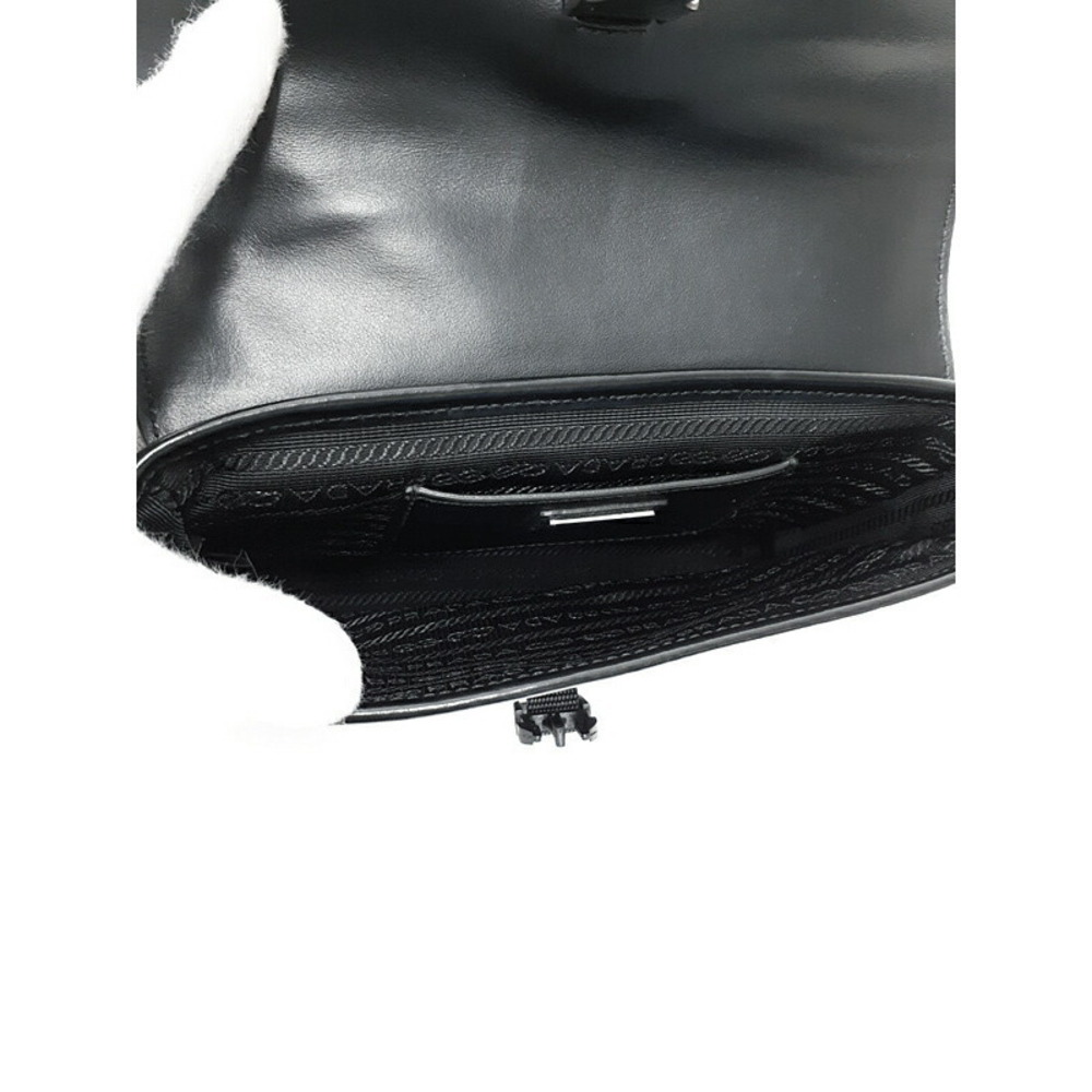 Prada ReNylon Leather Messenger Crossbody Bag Black - Picture 3 of 9